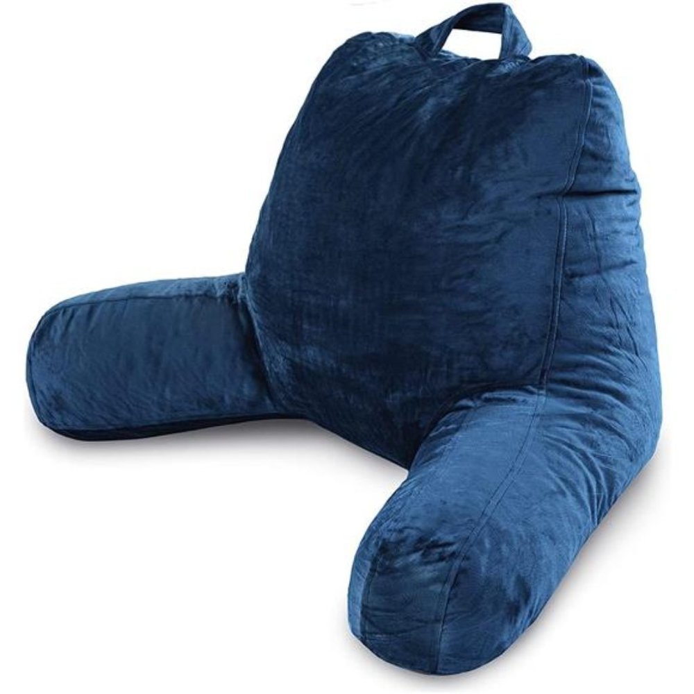 Reading Pillow with Shredded Memory Foam, Large Adult Backrest with Arms Support